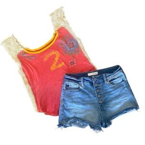 We the Free & Kancan Shorts Outfit. Size Large.